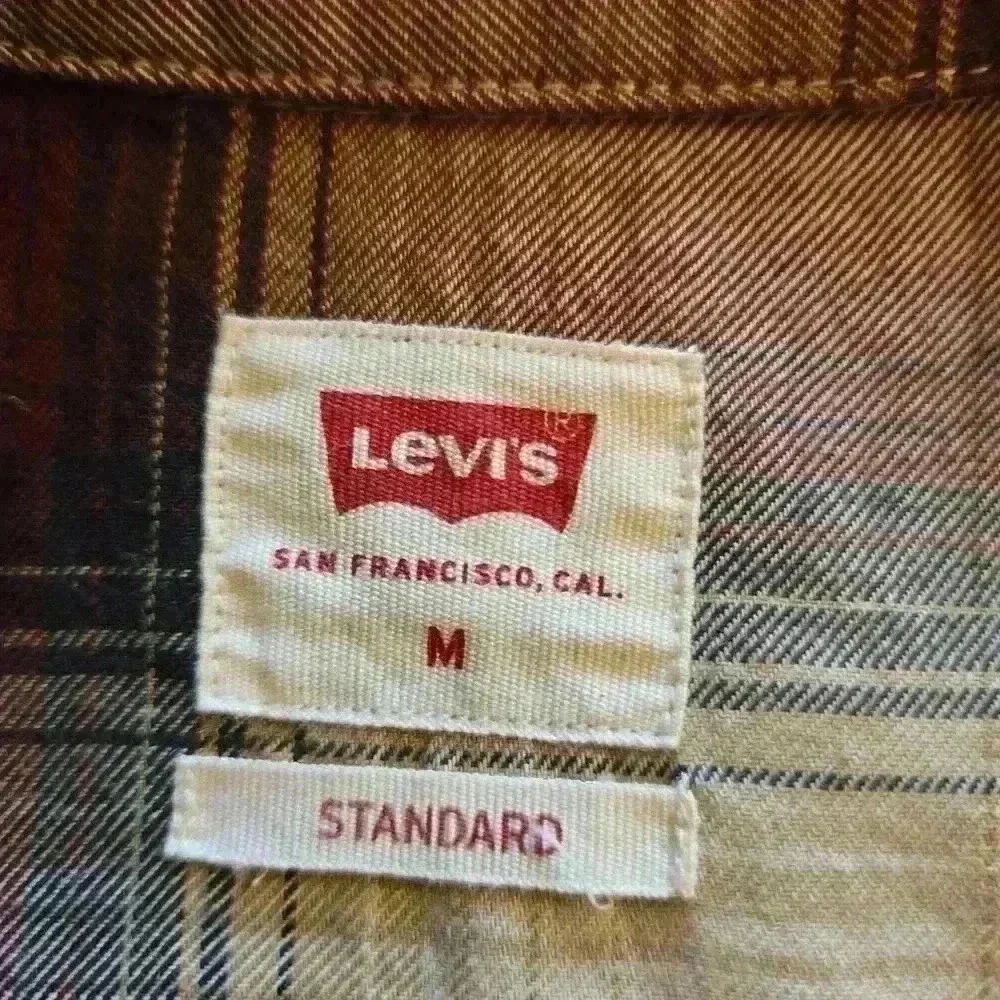 Levi's Plaid Snap Button Down Long Sleeve Shirt Red Size Medium